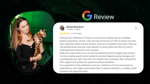 Google review of the Bengal Cats Pride website development.