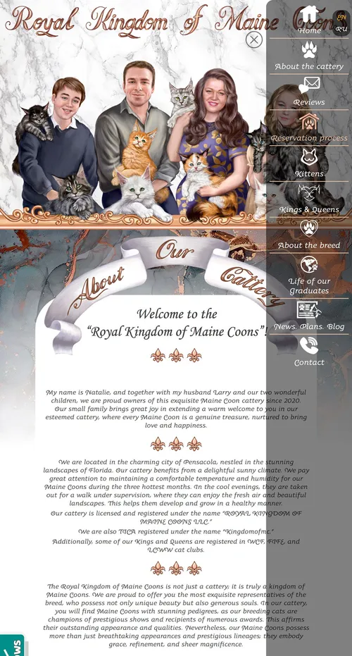 Custom website development for Maine Coon cattery